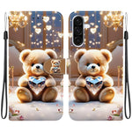 Custodia per telefono in pelle con texture cristallina e disegno colorato, For Galaxy A56 5G, For Galaxy A16 4G / 5G
