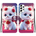 Custodia per telefono in pelle con texture cristallina e disegno colorato, For Galaxy A13 4G / 5G / A04, For Galaxy A53 5G