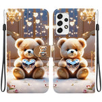 Custodia per telefono in pelle con texture cristallina e disegno colorato, For Galaxy A13 4G / 5G / A04, For Galaxy A53 5G