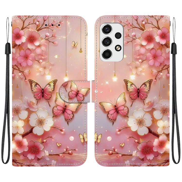 Custodia per telefono in pelle con texture cristallina e disegno colorato, For Galaxy A13 4G / 5G / A04, For Galaxy A53 5G