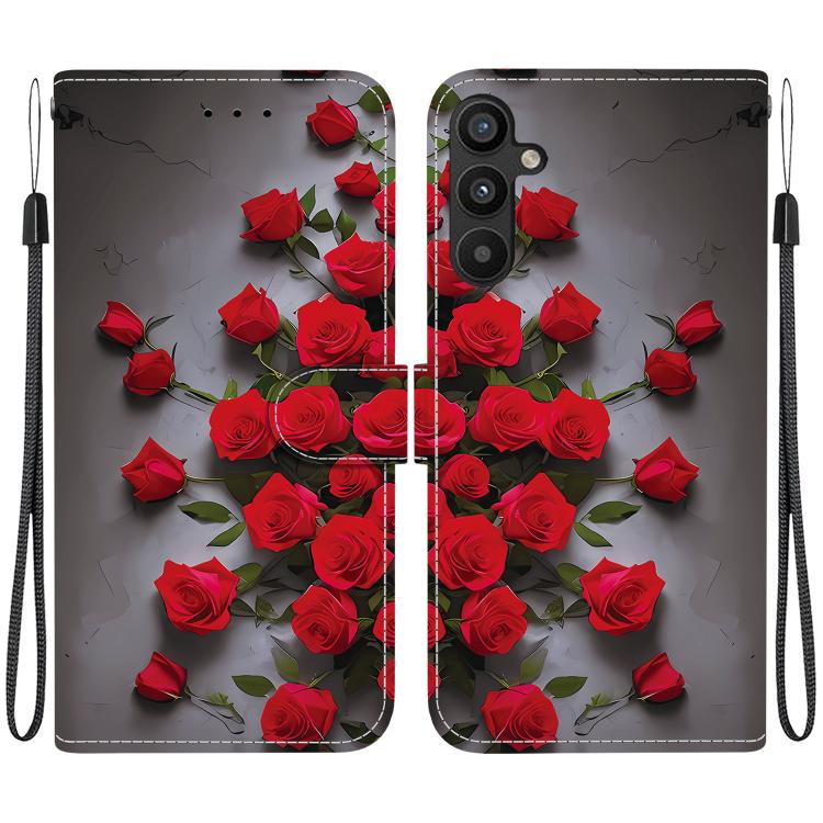 Custodia per telefono in pelle con texture cristallina e disegno colorato, For Galaxy A34 5G, For Galaxy A54 5G