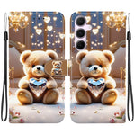 Custodia per telefono in pelle con texture cristallina e disegno colorato, For Galaxy A15 4G / 5G, For Galaxy A55 5G