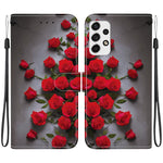Custodia per telefono in pelle con texture cristallina e disegno colorato, For Galaxy A73 5G, For Galaxy A33 5G