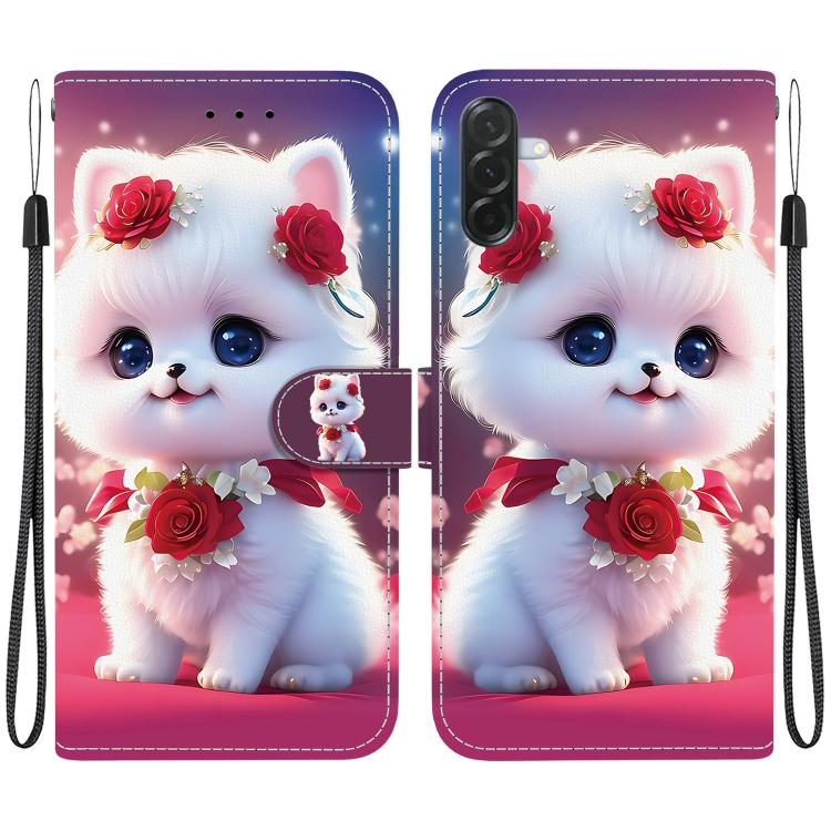 Custodia per telefono in pelle con texture cristallina e disegno colorato, For Galaxy A57 5G, For Galaxy A37 5G / A36 5G