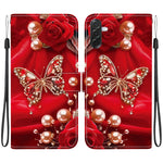 Custodia per telefono in pelle con texture cristallina e disegno colorato, For Galaxy A57 5G, For Galaxy A37 5G / A36 5G