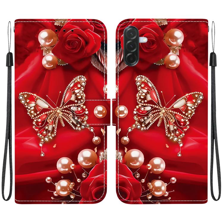 Custodia per telefono in pelle con texture cristallina e disegno colorato, For Galaxy A57 5G, For Galaxy A37 5G / A36 5G