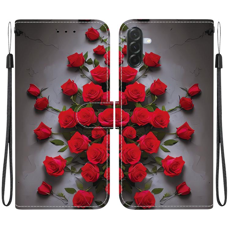 Custodia per telefono in pelle con texture cristallina e disegno colorato, For Galaxy A57 5G, For Galaxy A37 5G / A36 5G