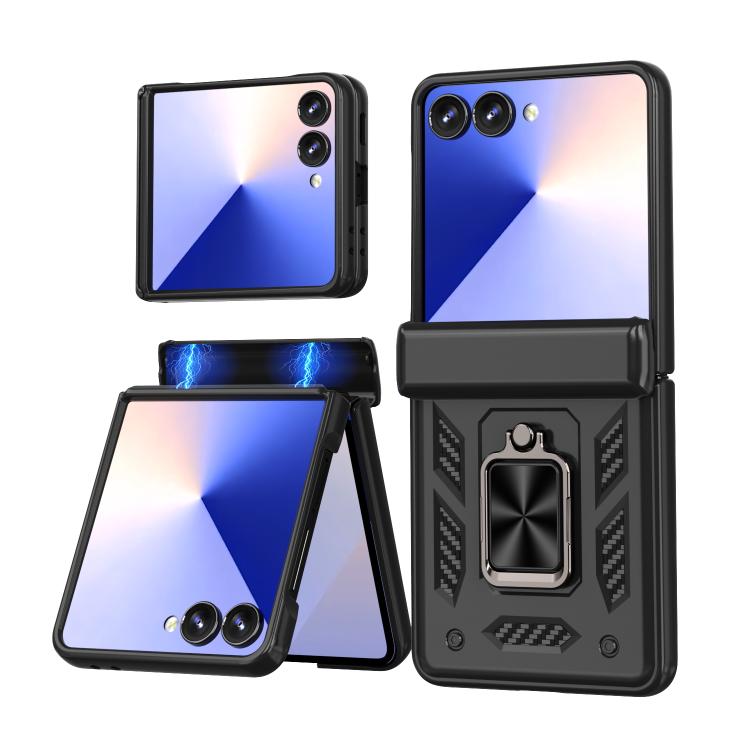 Custodia per telefono Kalebol con cerniera a finestra scorrevole e supporto ad anello, For Galaxy Z Flip7 5G, For Galaxy Z Fold6 5G, For Galaxy Z Fold5 5G, For Galaxy Z Flip5 5G