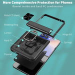 Custodia per telefono Kalebol con cerniera a finestra scorrevole e supporto ad anello, For Galaxy Z Flip7 5G, For Galaxy Z Fold6 5G, For Galaxy Z Fold5 5G, For Galaxy Z Flip5 5G