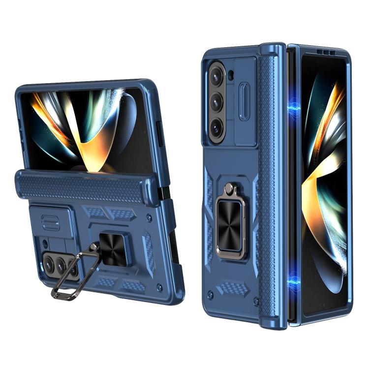 Custodia per telefono Kalebol con cerniera a finestra scorrevole e supporto ad anello, For Galaxy Z Flip7 5G, For Galaxy Z Fold6 5G, For Galaxy Z Fold5 5G, For Galaxy Z Flip5 5G