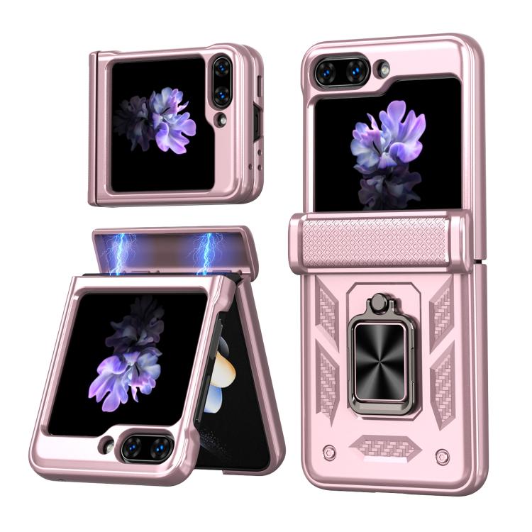 Custodia per telefono Kalebol con cerniera a finestra scorrevole e supporto ad anello, For Galaxy Z Flip7 5G, For Galaxy Z Fold6 5G, For Galaxy Z Fold5 5G, For Galaxy Z Flip5 5G