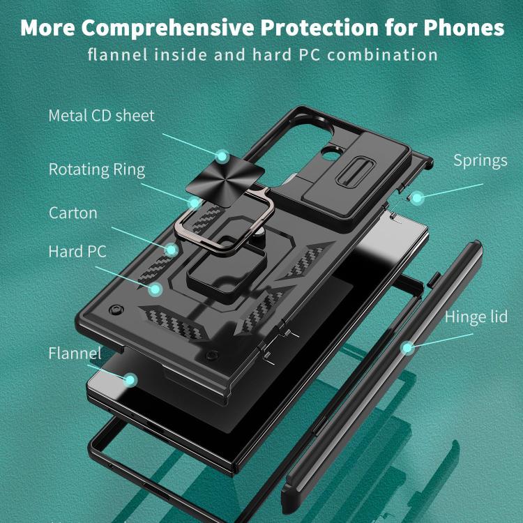 Custodia per telefono Kalebol con cerniera a finestra scorrevole e supporto ad anello, For Galaxy Z Fold8 Ultra 5G, For Galaxy Z Flip8 5G, For Galaxy Z Flip7 FE / Flip6, For Galaxy Z Fold7 5G