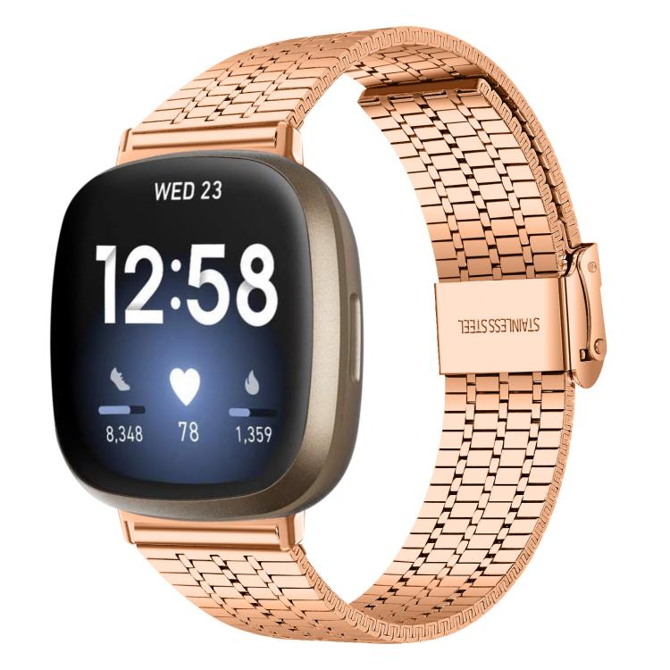 Cinturino per orologio xDfind con fibbia a sette perline in acciaio inossidabile, For Fitbit Versa 4 / 3 / Sense 2 / Sense