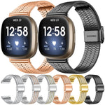 Cinturino per orologio xDfind con fibbia a sette perline in acciaio inossidabile, For Fitbit Versa 4 / 3 / Sense 2 / Sense