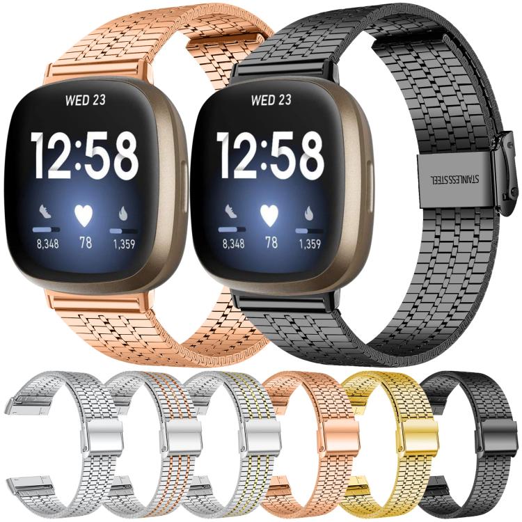 Cinturino per orologio xDfind con fibbia a sette perline in acciaio inossidabile, For Fitbit Versa 4 / 3 / Sense 2 / Sense