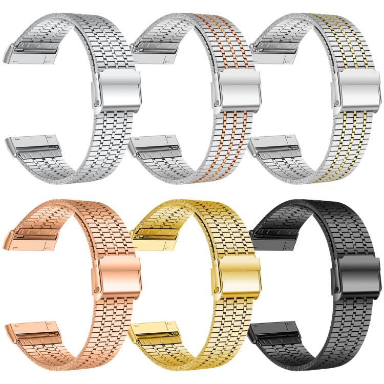 Cinturino per orologio xDfind con fibbia a sette perline in acciaio inossidabile, For Fitbit Versa 4 / 3 / Sense 2 / Sense