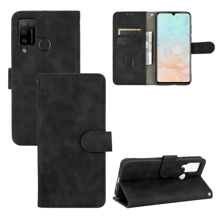 Tinta unita Skin Feel Fibbia magnetica Flip orizzontale Custodia in pelle PU con struttura in vitello con supporto e slot per schede e portafoglio, For DOOGEE N20 Pro