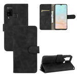 Tinta unita Skin Feel Fibbia magnetica Flip orizzontale Custodia in pelle PU con struttura in vitello con supporto e slot per schede e portafoglio, For DOOGEE N20 Pro