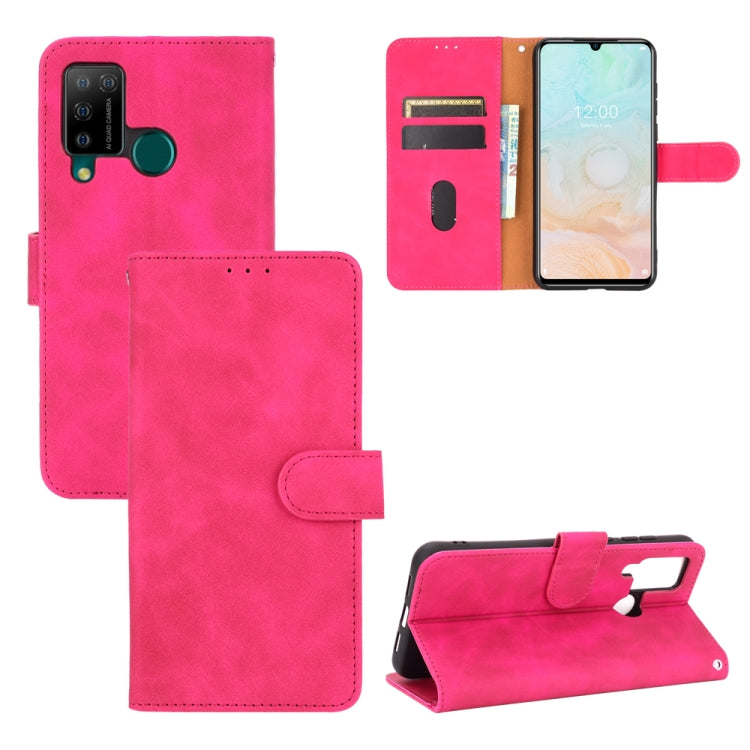 Tinta unita Skin Feel Fibbia magnetica Flip orizzontale Custodia in pelle PU con struttura in vitello con supporto e slot per schede e portafoglio, For DOOGEE N20 Pro