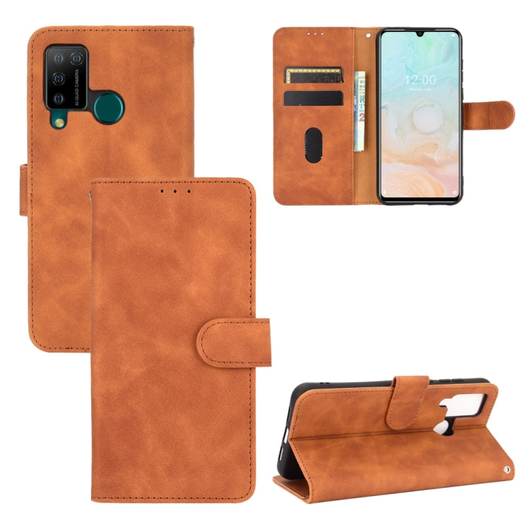 Tinta unita Skin Feel Fibbia magnetica Flip orizzontale Custodia in pelle PU con struttura in vitello con supporto e slot per schede e portafoglio, For DOOGEE N20 Pro