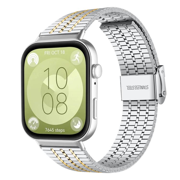 Cinturino per orologio xDfind con fibbia a sette perline in acciaio inossidabile, For Huawei Watch Fit4 Pro / Fit4 / Fit3