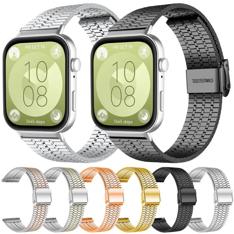 Cinturino per orologio xDfind con fibbia a sette perline in acciaio inossidabile, For Huawei Watch Fit4 Pro / Fit4 / Fit3