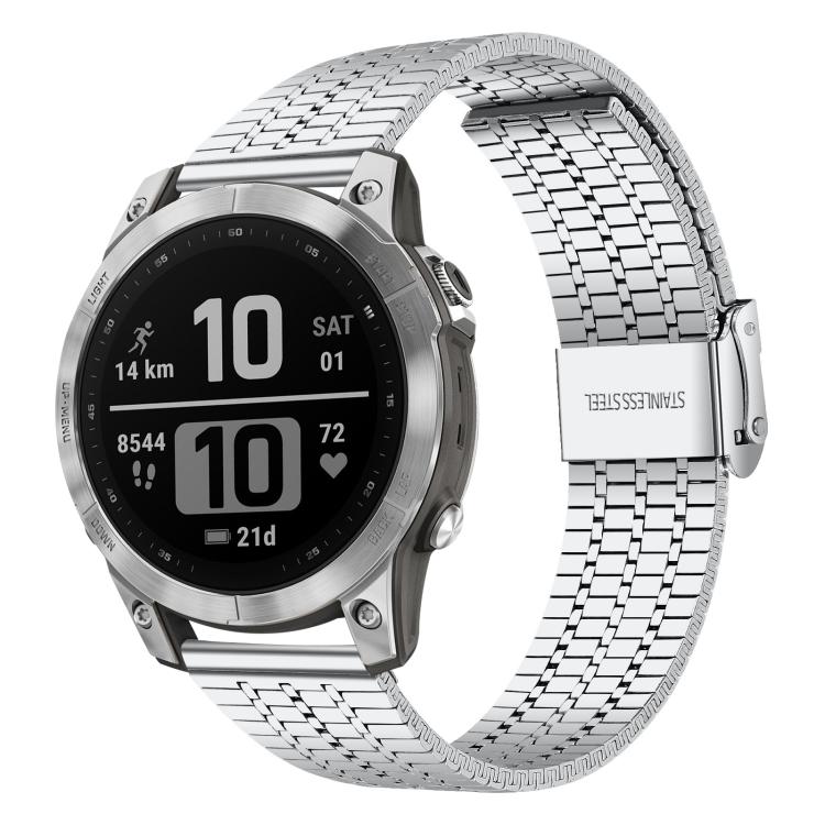 Cinturino per orologio xDfind con fibbia a sette perline in acciaio inossidabile, For Garmin Fenix 8 / 7X / 6X / 5X 26mm, For Garmin Fenix 8 / 7 / 6 / 5 22mm
