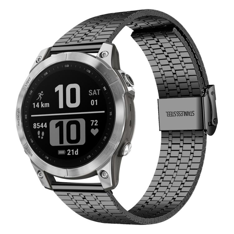 Cinturino per orologio xDfind con fibbia a sette perline in acciaio inossidabile, For Garmin Fenix 8 / 7X / 6X / 5X 26mm, For Garmin Fenix 8 / 7 / 6 / 5 22mm