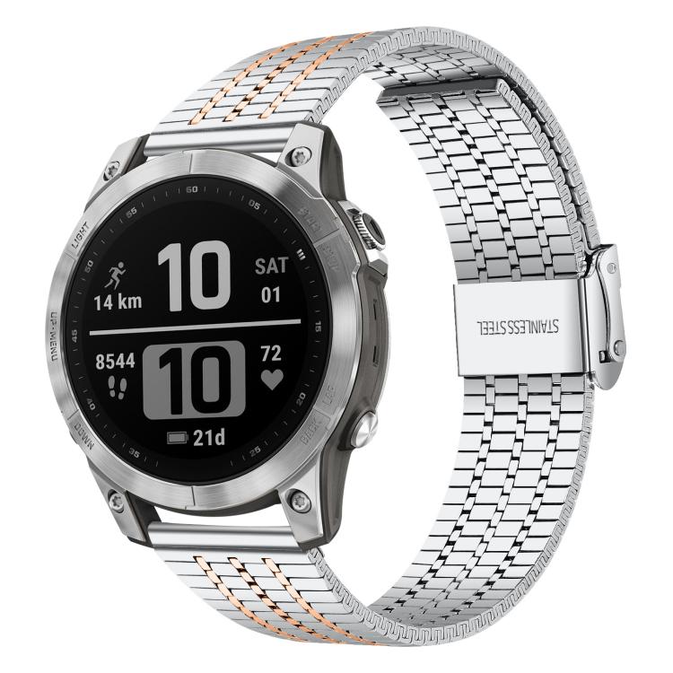 Cinturino per orologio xDfind con fibbia a sette perline in acciaio inossidabile, For Garmin Fenix 8 / 7X / 6X / 5X 26mm, For Garmin Fenix 8 / 7 / 6 / 5 22mm