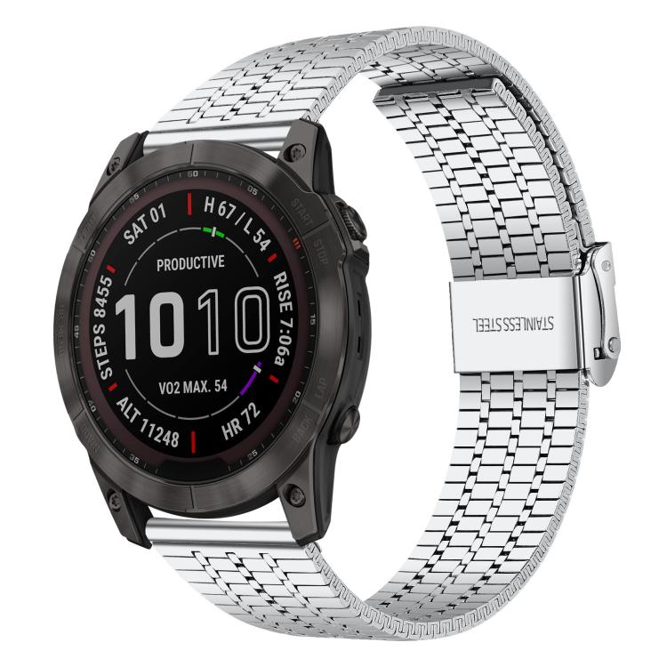 Cinturino per orologio xDfind con fibbia a sette perline in acciaio inossidabile, For Garmin Fenix 8 / 7X / 6X / 5X 26mm, For Garmin Fenix 8 / 7 / 6 / 5 22mm
