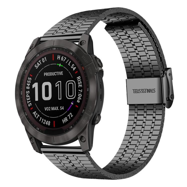 Cinturino per orologio xDfind con fibbia a sette perline in acciaio inossidabile, For Garmin Fenix 8 / 7X / 6X / 5X 26mm, For Garmin Fenix 8 / 7 / 6 / 5 22mm