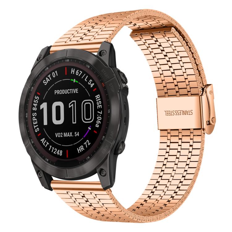 Cinturino per orologio xDfind con fibbia a sette perline in acciaio inossidabile, For Garmin Fenix 8 / 7X / 6X / 5X 26mm, For Garmin Fenix 8 / 7 / 6 / 5 22mm