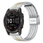 Cinturino per orologio xDfind con fibbia a sette perline in acciaio inossidabile, For Garmin Fenix 8 / 7X / 6X / 5X 26mm, For Garmin Fenix 8 / 7 / 6 / 5 22mm