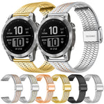 Cinturino per orologio xDfind con fibbia a sette perline in acciaio inossidabile, For Garmin Fenix 8 / 7X / 6X / 5X 26mm, For Garmin Fenix 8 / 7 / 6 / 5 22mm