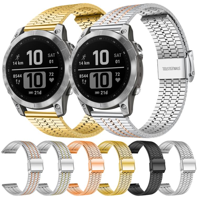Cinturino per orologio xDfind con fibbia a sette perline in acciaio inossidabile, For Garmin Fenix 8 / 7X / 6X / 5X 26mm, For Garmin Fenix 8 / 7 / 6 / 5 22mm