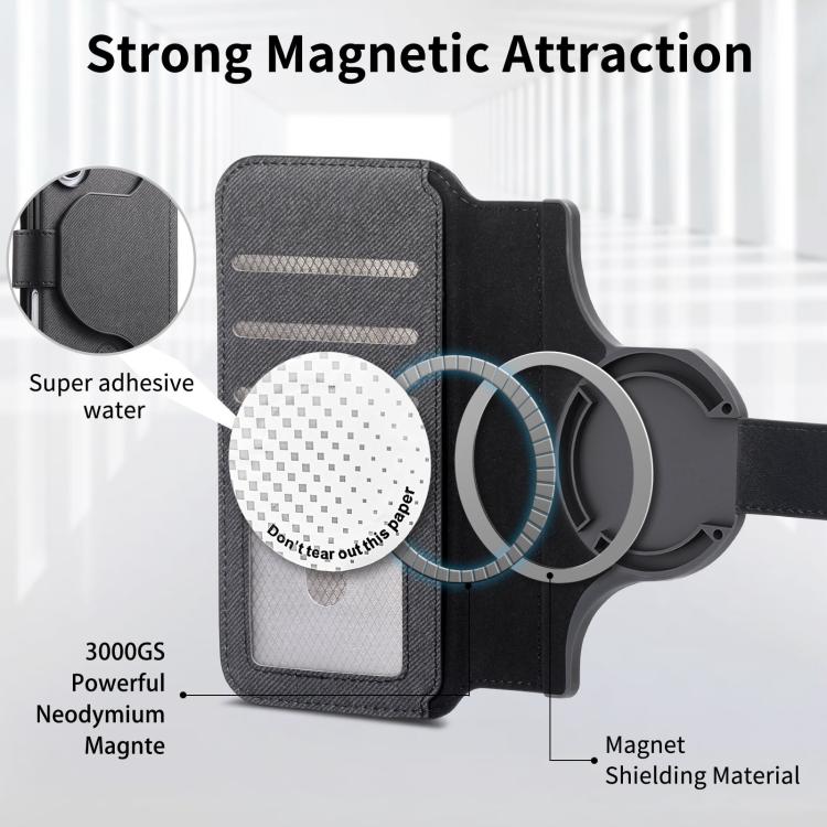 Portafoglio in pelle con cerniera, protezione antifurto MagSafe RFID in tessuto twill, custodia per telefono con cerniera., For iPhone 17e / 16e, For iPhone 17 Pro Max, For iPhone 17 Pro, For iPhone 17