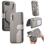 Portafoglio in pelle con cerniera, protezione antifurto MagSafe RFID in tessuto twill, custodia per telefono con cerniera., For iPhone 17e / 16e, For iPhone 17 Pro Max, For iPhone 17 Pro, For iPhone 17
