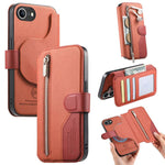 Portafoglio in pelle con cerniera, protezione antifurto MagSafe RFID in tessuto twill, custodia per telefono con cerniera., For iPhone 17e / 16e, For iPhone 17 Pro Max, For iPhone 17 Pro, For iPhone 17
