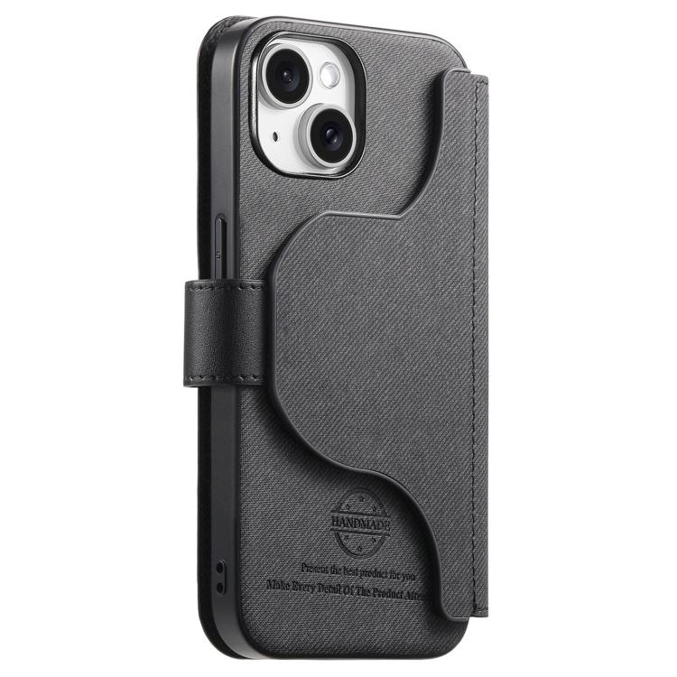 Portafoglio in pelle con cerniera, protezione antifurto MagSafe RFID in tessuto twill, custodia per telefono con cerniera., For iPhone 15, For iPhone 14 Plus, For iPhone 14, For iPhone 14 Pro
