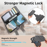 Portafoglio in pelle con cerniera, protezione antifurto MagSafe RFID in tessuto twill, custodia per telefono con cerniera., For iPhone 15, For iPhone 14 Plus, For iPhone 14, For iPhone 14 Pro