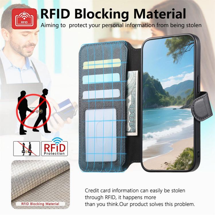 Portafoglio in pelle con cerniera, protezione antifurto MagSafe RFID in tessuto twill, custodia per telefono con cerniera., For iPhone 12, For iPhone 12 Pro Max, For iPhone 12 Pro, For iPhone 11