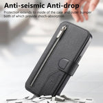Portafoglio in pelle con cerniera, protezione antifurto MagSafe RFID in tessuto twill, custodia per telefono con cerniera., For iPhone 12, For iPhone 12 Pro Max, For iPhone 12 Pro, For iPhone 11