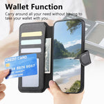 Portafoglio in pelle con cerniera, protezione antifurto MagSafe RFID in tessuto twill, custodia per telefono con cerniera., For iPhone 12, For iPhone 12 Pro Max, For iPhone 12 Pro, For iPhone 11