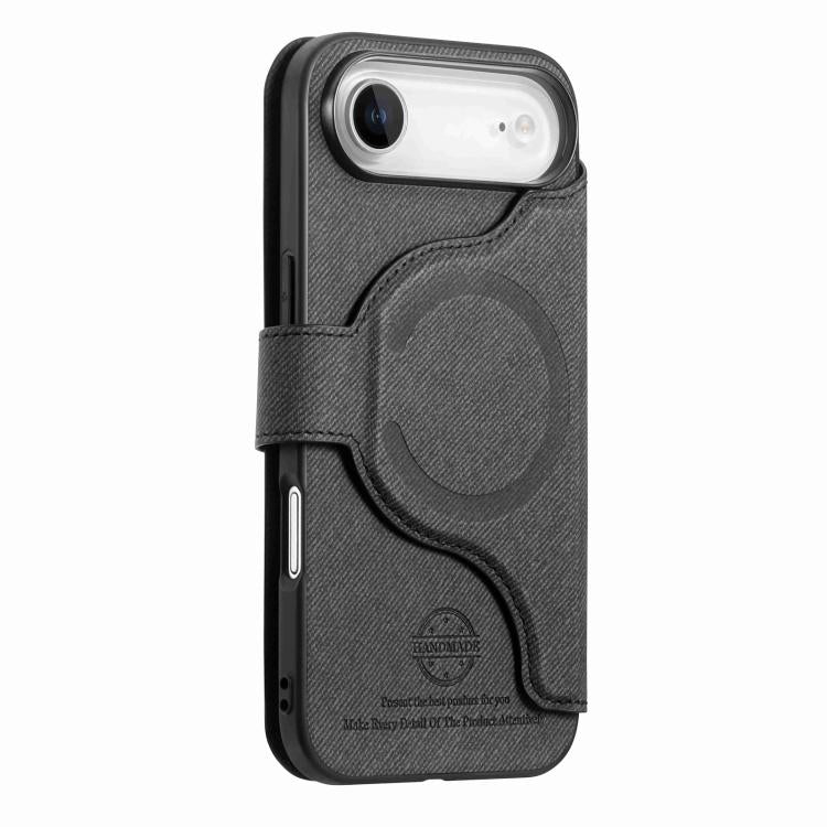 Portafoglio in pelle con cerniera, protezione antifurto MagSafe RFID in tessuto twill, custodia per telefono con cerniera., For iPhone Air, For iPhone 16 Pro Max, For iPhone 16 Pro, For iPhone 16 Plus