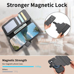 Portafoglio in pelle con cerniera, protezione antifurto MagSafe RFID in tessuto twill, custodia per telefono con cerniera., For iPhone 17e / 16e, For iPhone 17 Pro Max, For iPhone 17 Pro, For iPhone 17