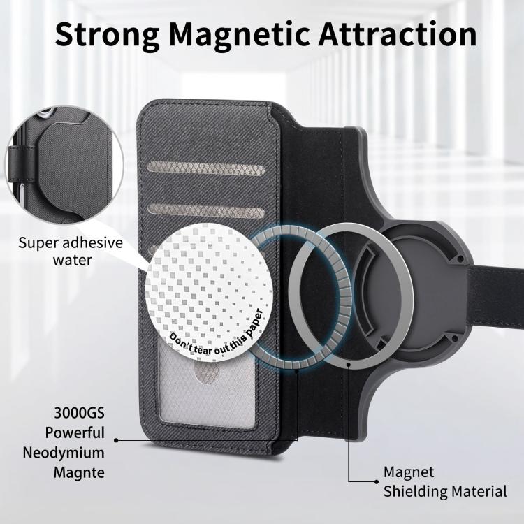 Portafoglio in pelle con cerniera, protezione antifurto MagSafe RFID in tessuto twill, custodia per telefono con cerniera., For iPhone 17e / 16e, For iPhone 17 Pro Max, For iPhone 17 Pro, For iPhone 17