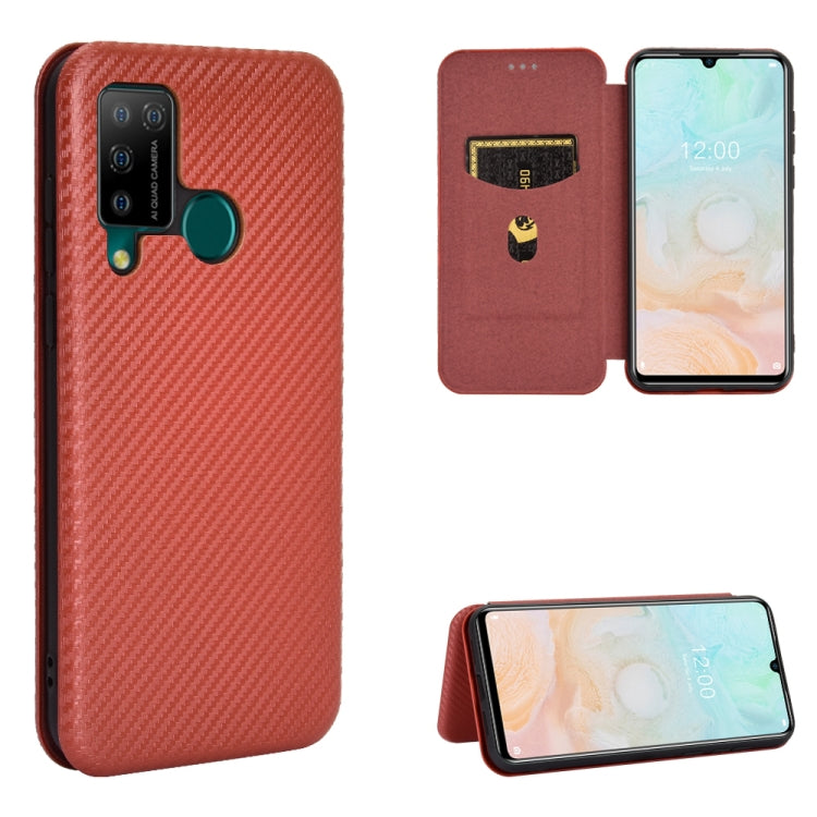 Struttura in fibra di carbonio Flip orizzontale magnetico Custodia in pelle TPU + PC + PU con slot per schede, For Galaxy M51 (Side Fingerprint), For DOOGEE N20 Pro