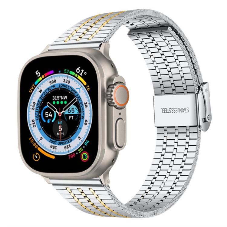 Cinturino per orologio xDfind con fibbia a sette perline in acciaio inossidabile, For Apple Watch 42 / 44 / 45 / 46 / 49mm, For Apple Watch 38 / 40 / 41 / S10 42mm