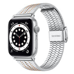 Cinturino per orologio xDfind con fibbia a sette perline in acciaio inossidabile, For Apple Watch 42 / 44 / 45 / 46 / 49mm, For Apple Watch 38 / 40 / 41 / S10 42mm