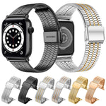 Cinturino per orologio xDfind con fibbia a sette perline in acciaio inossidabile, For Apple Watch 42 / 44 / 45 / 46 / 49mm, For Apple Watch 38 / 40 / 41 / S10 42mm